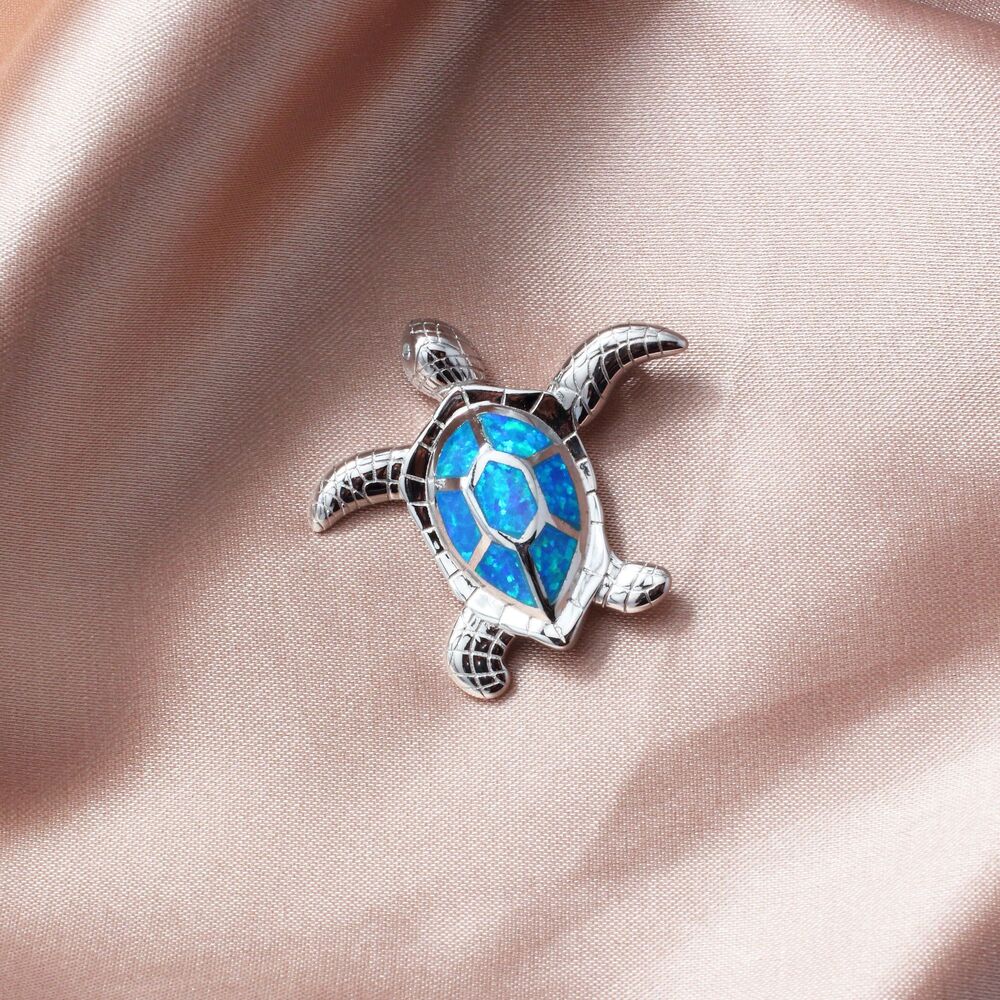 Fire Opal Necklace, Turtle Sterling Silver Necklace, Stunning Fire Opal Pendant,